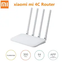 Xiao mi mi wifi 라우터 4c roteador app 제어 64 ram 802.11 b/g/n 2.4g 300 mbps 4 안테나 가정용 무선 라우터 리피터(China)