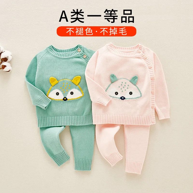 

Baby Sweater Suit Spring And Autumn Aged 1-2 Years Baby Clothes Women's Newborns Sweater Baby Boy Autumn Clothing Long Sleeve Sw