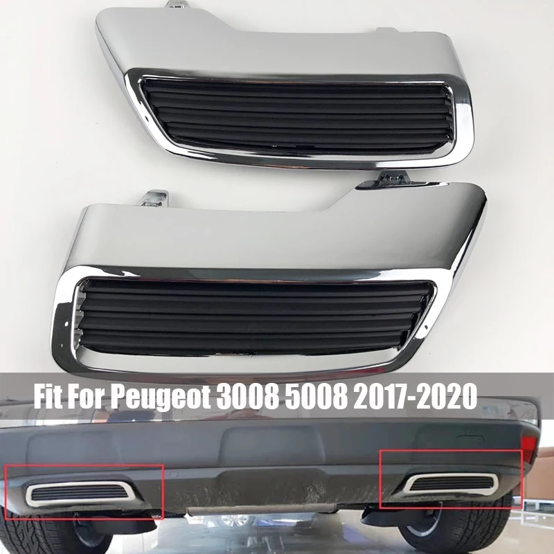 Хромированная задняя выхлопная труба для Peugeot 3008 5008 глушитель крышка выхлопной
