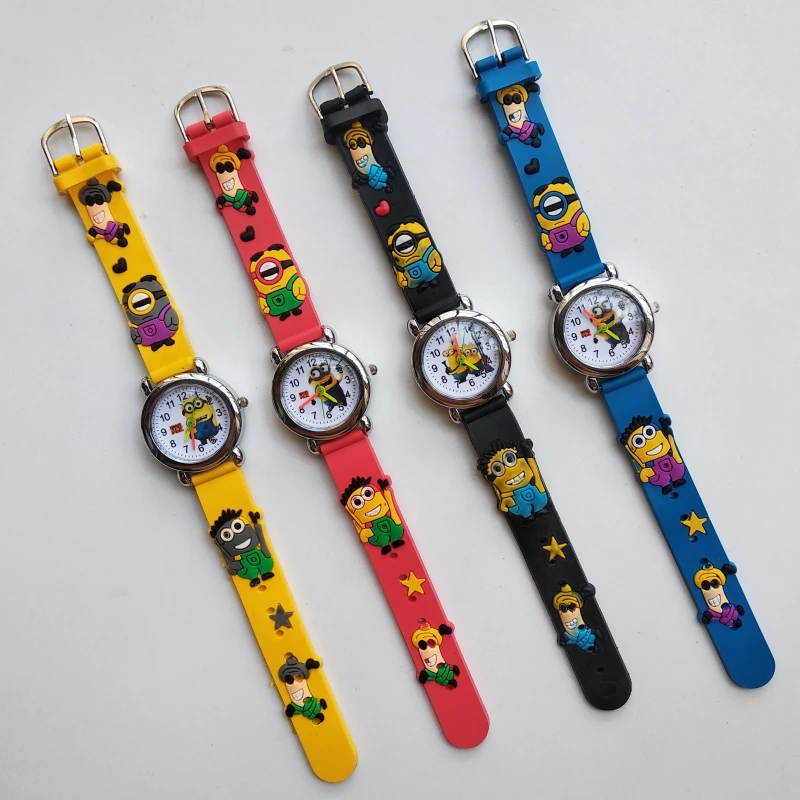 Детские игрушки с большими глазами, детские часы, маленькие желтые часы для студентов, Детские кварцевые наручные часы для девочек и мальчиков, подарок
