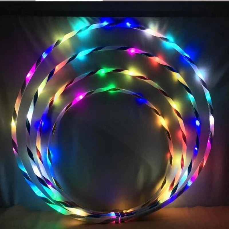Sport Fitness Hoop 90CM LED Flashing Yoga Circle body building Ring fitness hoop