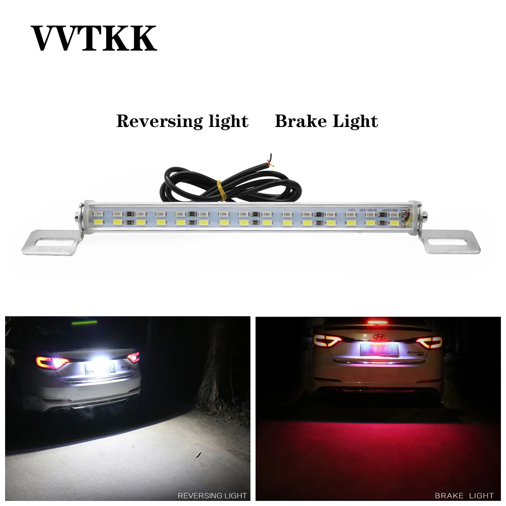 

VVTKK 30 LED Light Bar/Work Light License Plate Refit Super Bright Rogue Reverse 12V Flash Brake Light Waterproof Rear Lights