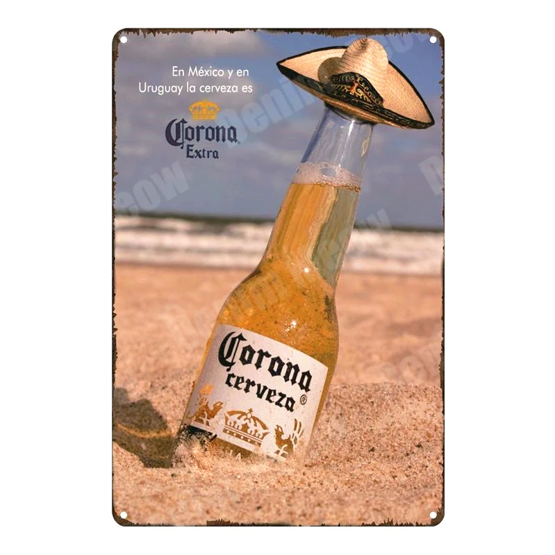 U Лампа "Corona" пива доска Металл Олово знак Абсолют Miller Time Wall Art плакат пивной бар кафе клуб украшения Винтаж домашний декор N290 - Цвет: U