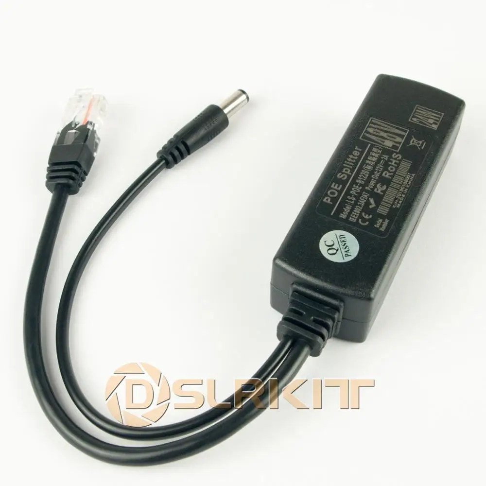 Active PoE Splitter Power Over Ethernet 48V to 12V Compliant IEEE802.3af 15.4W