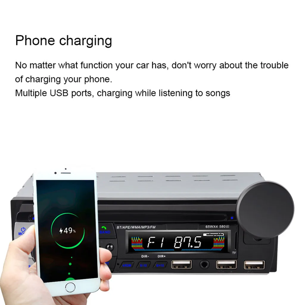 Универсальный автомобильный стерео радио Bluetooth In-dash головное устройство плеер FM MP3/USB/SD/AUX
