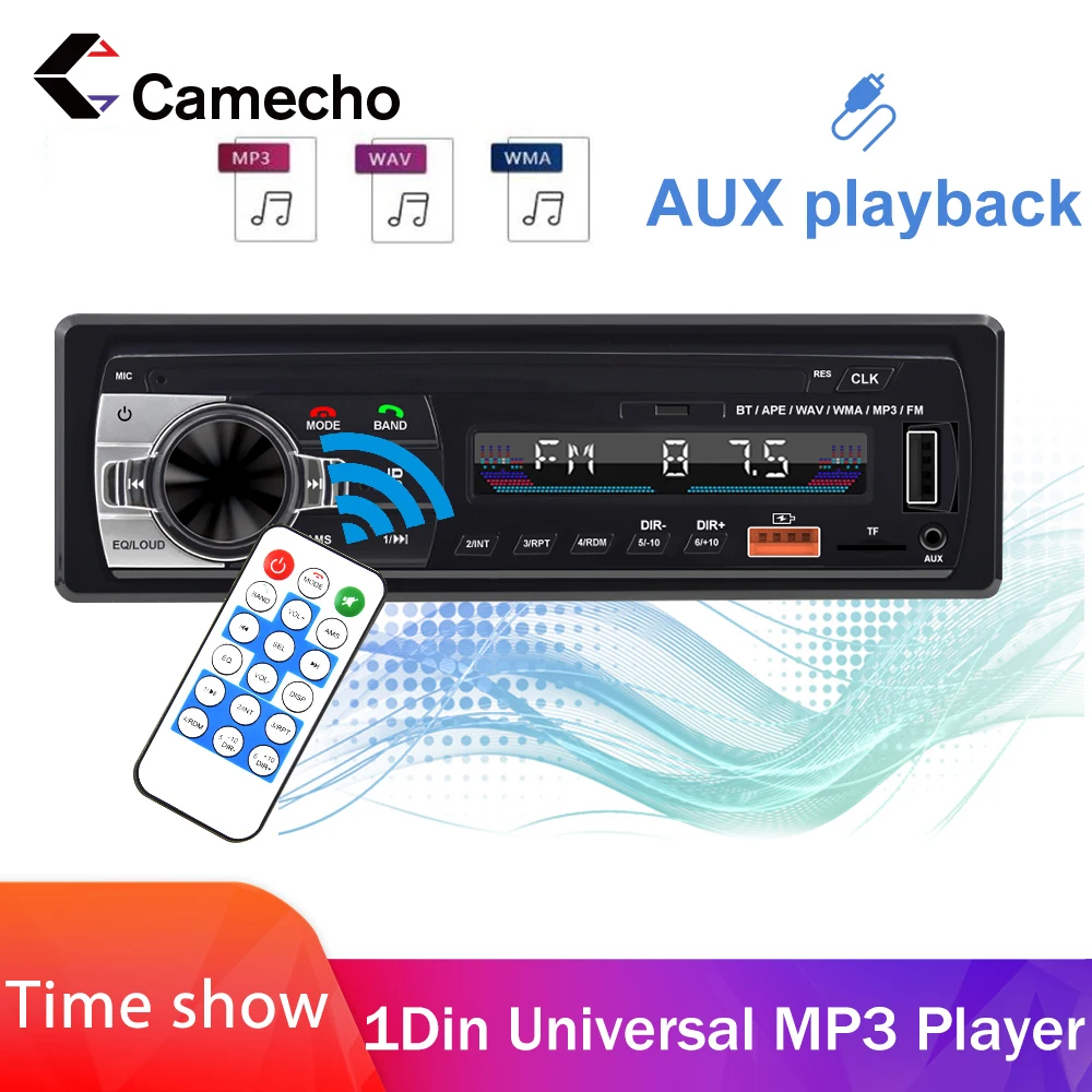 Автомагнитола Camecho 1DIN стерео 12 В радио mp3-плеер FM-радио USB/TF/Φ/приятный пульт
