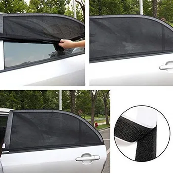 

4PCS Car Curtains Front/Rear Side Window Net / Mesh Fabric Curtain Block The Sun Reduces Temperature Window Screens Dropshipping