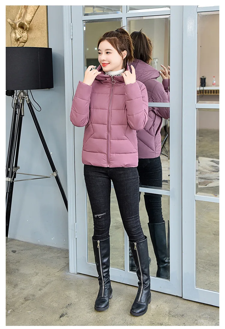 Одежда с подкладкой из хлопка для фотосессии, женское короткое зимнее пуховое пальто в Корейском стиле, модное хлопковое пальто в Корейском стиле для студентов