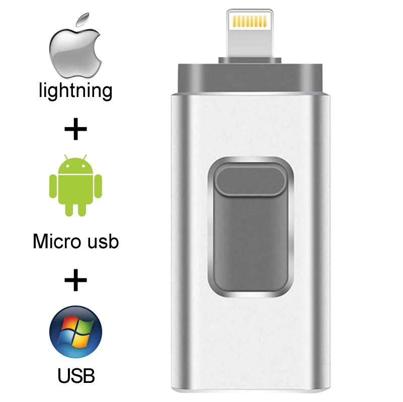 Флешка для iPhone USB 32 Гб OTG Флешка 16 ГБ флеш-карта памяти Usb 3,0 для iPhone Android сотовый телефон Micro USB 512 ГБ