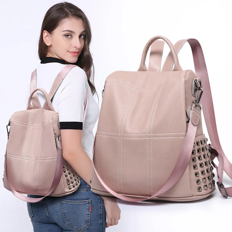 

Backpack women's backpack 2020 new soft leather tide simple and versatile fashion large capacity bag backpack backpack