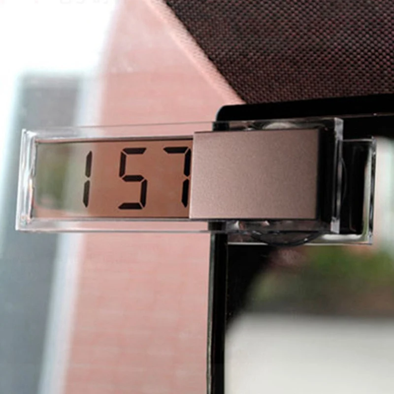 

New LCD Car Digital Clock Auto Window Thermometer Celsius Fahrenheit Car Digital Clock Car Interior Accessories