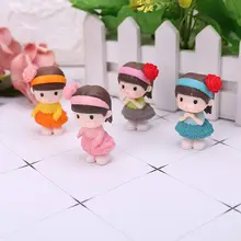 4 шт. красивая девушка миниатюрный бонсай пейзаж мини-сказочный сад декор смола ремесло 72XF