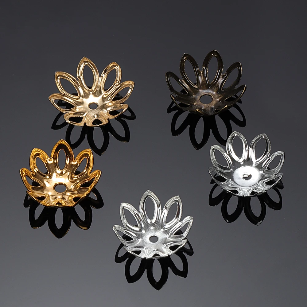 100 шт Цветочная филигранная лепестковая прокладка бусин колпачки 13 мм