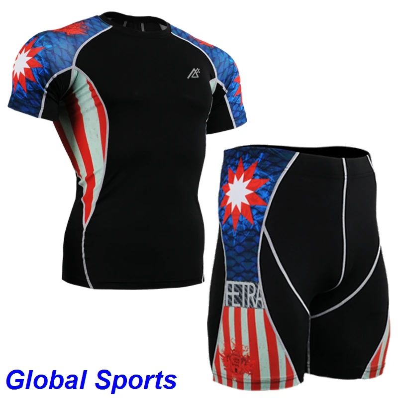 

Compressive Sport running skin compression sets wear Running base layer suits sets long sleeve Men Jogging Leggings Fitness Gym