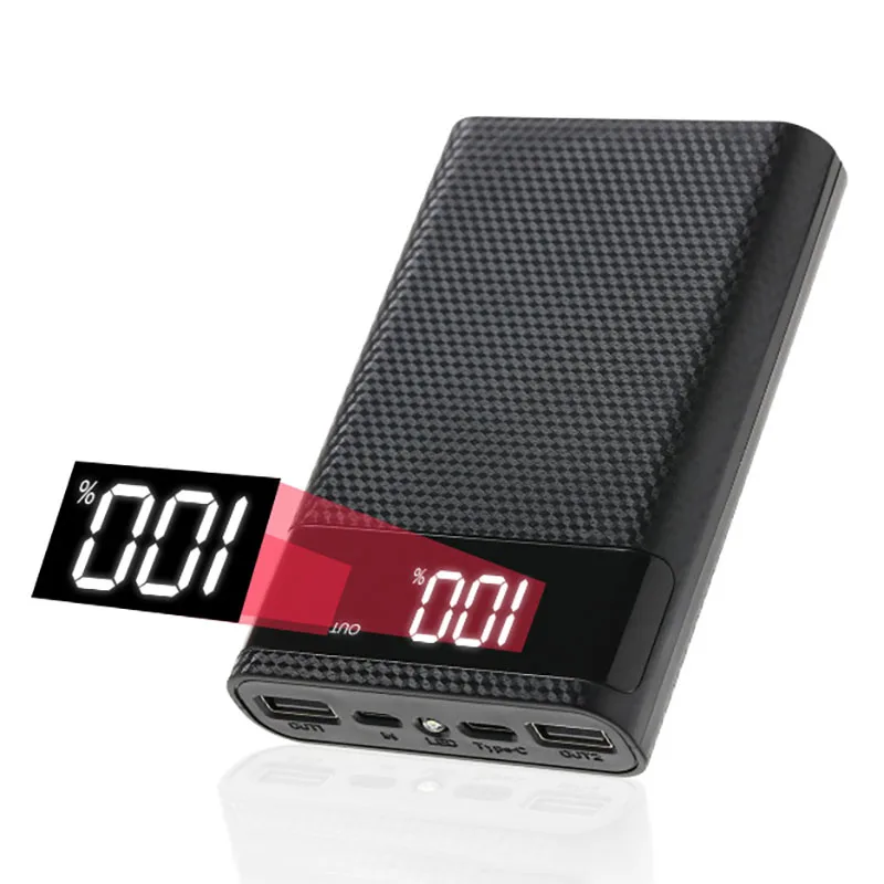 Power Bank Shell for Micro Type-c 4*18650 Battery Charge Box Digital Display Powerbank Case Shell Charging Case Kit DIY Assembly afbeelding