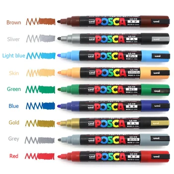 

15-color suit Japan PC-5M marker pen paint hand-painted comic POP poster water-based advertising pen 1.8mm-2.5mm
