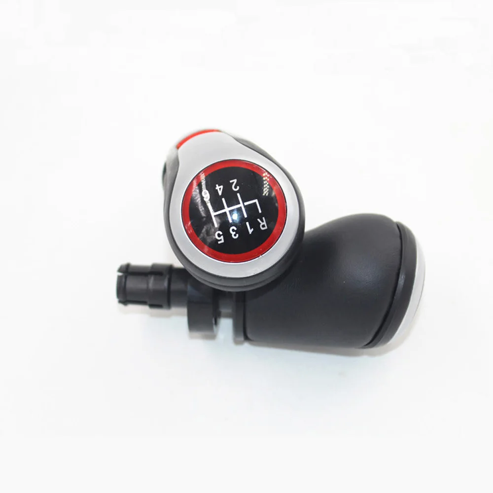 knob 6 speed Ручка переключения передач для VW Volkswagen Golf 4 Mk4 для Golf 5/6 Mk5/6 Red Thread 5 speed и 6 рычаг переключения скорости кожаный ботинок - Название цвета: knob 6 speed