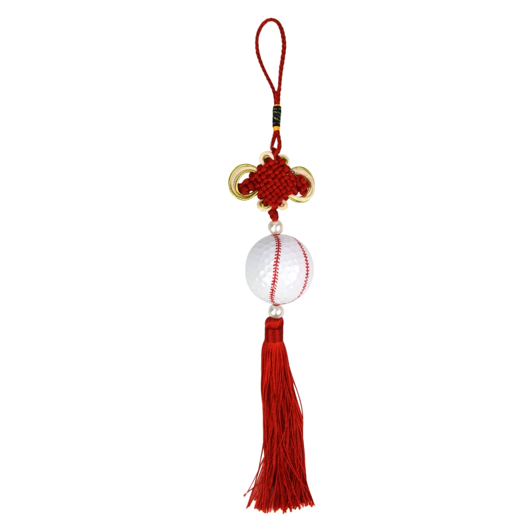 Traditional Handcraft Knitted Chinese Knot with Golf Ball - Hall Door Office Car Hanging Decor