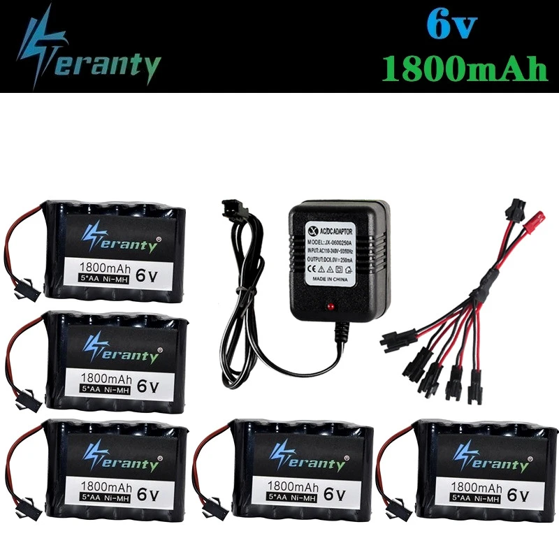 Аккумулятор Teranty 6v 1800mAh NiMH + зарядное устройство 6V для RC игрушечного автомобиля