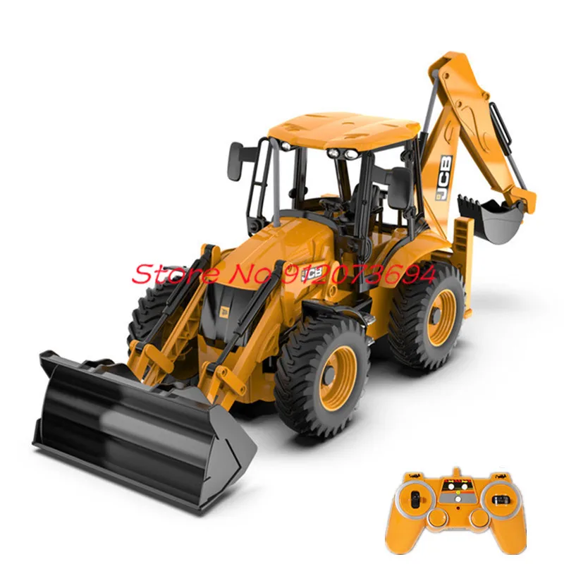 원머신 듀얼헤드 다기능 RC 백호로더 지능형 데모 사운드 효과 제어 텔레스코픽 지지대 RC 굴삭기