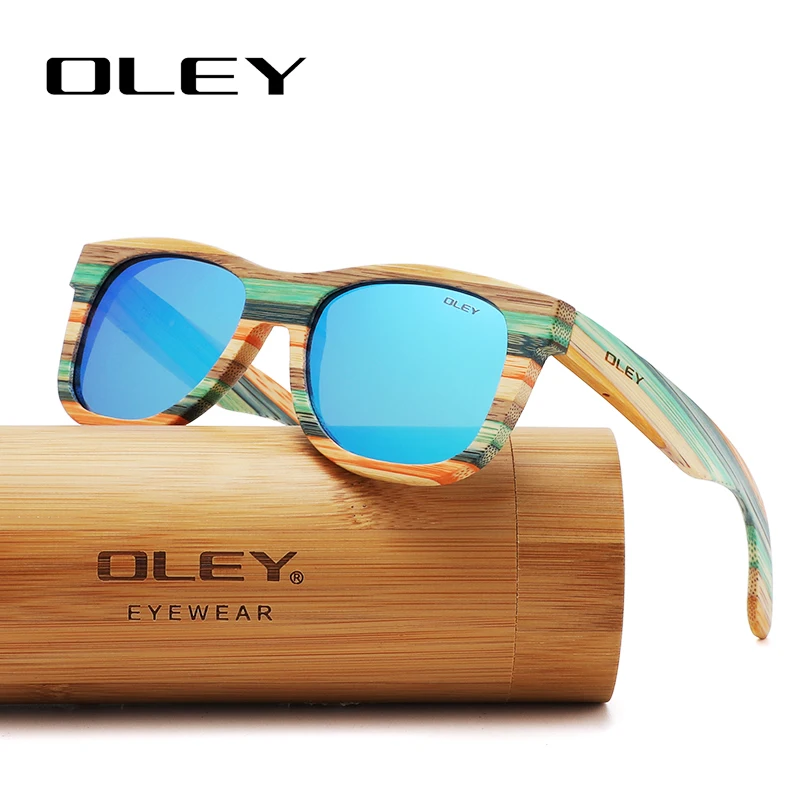 

OLEY 2020 Bamboo Sunglasses Men Women Polarized Mirror Full Frame Wood Shades Goggles Handmade Support custom logo Y5915