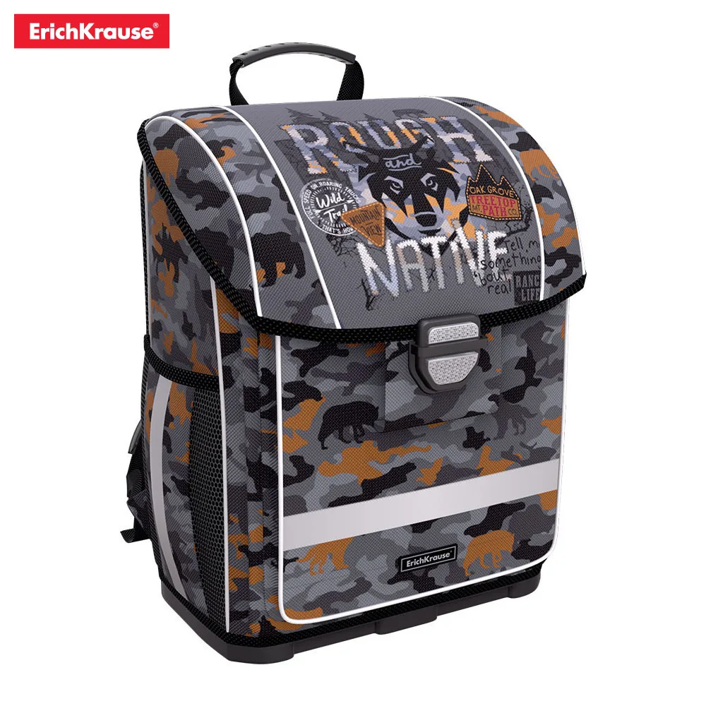 Ученический ранец с пластиковым дном ErichKrause ErgoLine 16L Football Racoon Geometry Hockey Skate Native Track