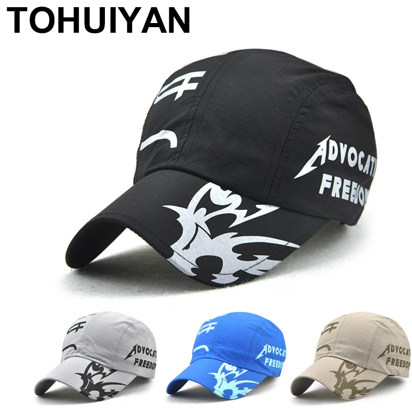 TOHUIYAN летние Бейсбол Кепки с принтом модных буков и шляпа от солнца для Для мужчин, бренд Snapback Кепки s мужской ультра-тонкий Casquette шляпы для гольфа