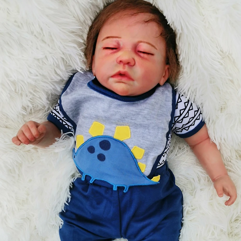 Adorable Newborn Puppe Overall Blau für 22 23inch Reborn Boy Puppe Geschenk 