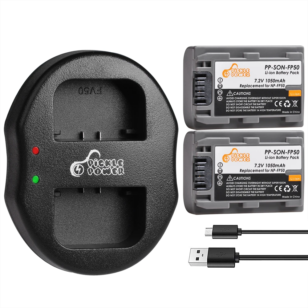 2 шт. NP FP50 FP51 батарея камеры + двойной USB зарядное устройство для Sony FP70 FP90 DVD HandyCam DCR