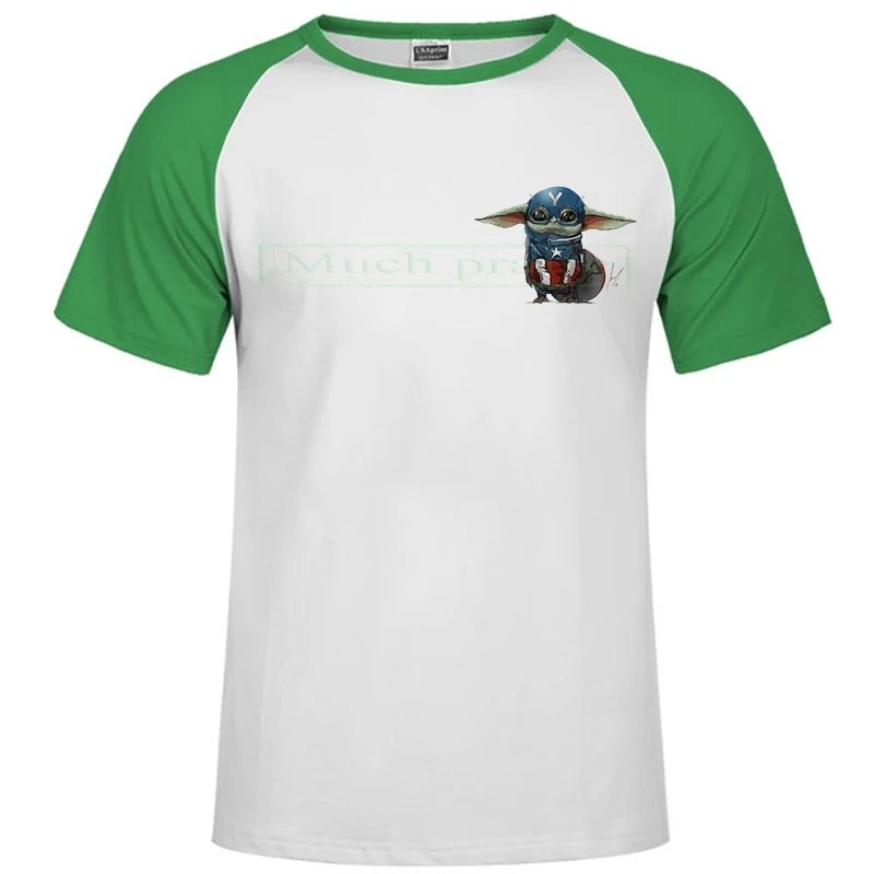 Raglan green 259 Г. Йода, Футболка мужская, Звездные войны, мандалор, футболка унисекс, Покемон, мультфильм, ребенок, йода, милая Футболка Harajuku, хип-хоп, уличная одежда, тренажерный зал - Цвет: Raglan green 259