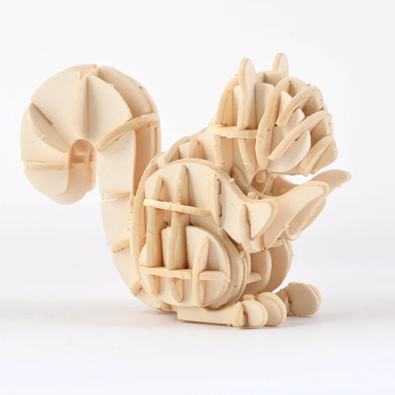 KQ_ Animal 3D Wooden Puzzle DIY Wooden Model Crafts Kits Gift Reliable 