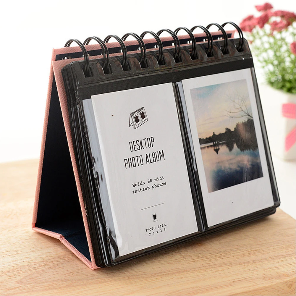 68 карманов Подарочный чехол для фотографий DIY мгновенное хранение фотографий юбилей бумажный Настольный календарь Альбом мини свободные аксессуары листик 3 дюйма