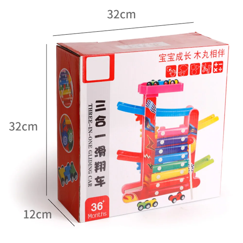 Ideal  DIY Kids Puzzle Toy Wooden Colorful Three-in-one Musical Instrument Toys Hand-eye Interaction Child