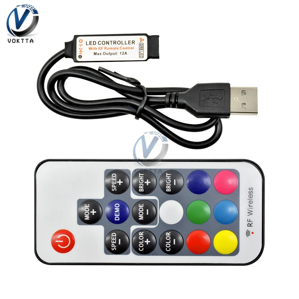 5/12V 17 Key 24 Key USB ИК инфракрасный и RF беспроводной пульт дистанционного управления Лер диммер для дистанционного управления светодиодный светильник