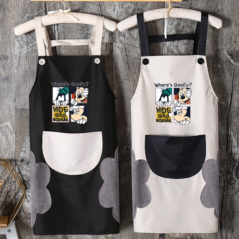 Mickey Mouse and Friends Fashion Women Waterproof Oil-Proof Apron Kitchen Japanese Cute Household Housework Aprons for Woman | Дом и сад