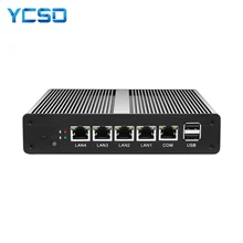 HLY Mini PC Celeron J1900 J1800 4 * Gigabit Ethernet LAN Mini Bilgisayar Windows 7 Pfsense Güvenlik Duvarı Yönlendirici Fansız PC