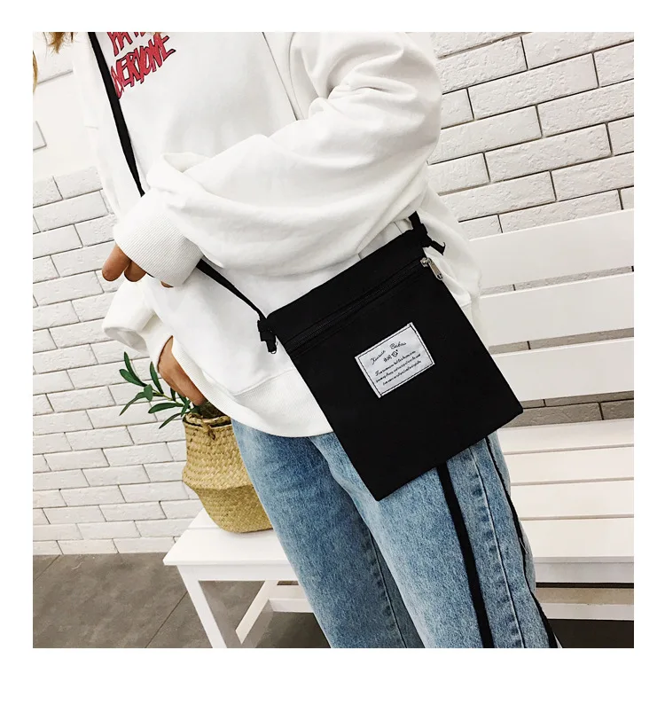 

Spring New Style Lettered Canvas Bag Women's Korean-style Fashion Cloth Bag Environmentally Friendly Versatile Shoulder Bag Scho