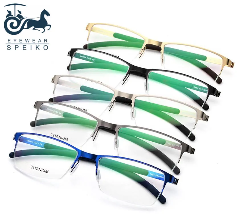 Ультралегкие чисто титановые оправы 1981 мужское в деловом стиле очки могут быть близорукость очки для чтения 1,74 анти-синие линзы