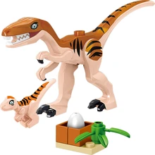 Mundo Jurásico único Bloque de tamaño grande 60-42 juguetes y pasatiempos dinosaurios traje Jurásico modelo dinosaurio bloques de construcción Velociaptor DIY