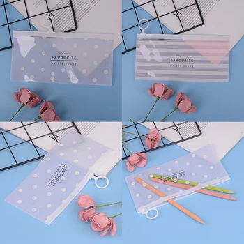 

1 Pieces Korea School Stationery Lovely Cute Kawaii Creative PVC Envelope To Receive Bag Fresh Translucent Folder 18.8*9.3cm