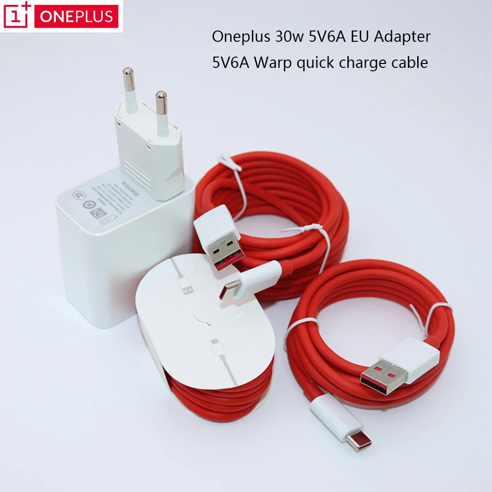 Оригинальный адаптер питания OnePlus Warp Charge 30 Вт зарядное устройство для США 5 в 6 А