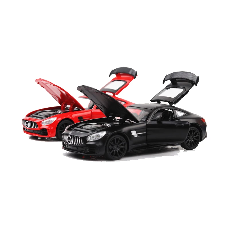 KIDAMI 1:32 Ben AMG GT Diecast Car Model High Simulation Pull Back Sound and Light Model Toy Car For Children's Birthday Gifts