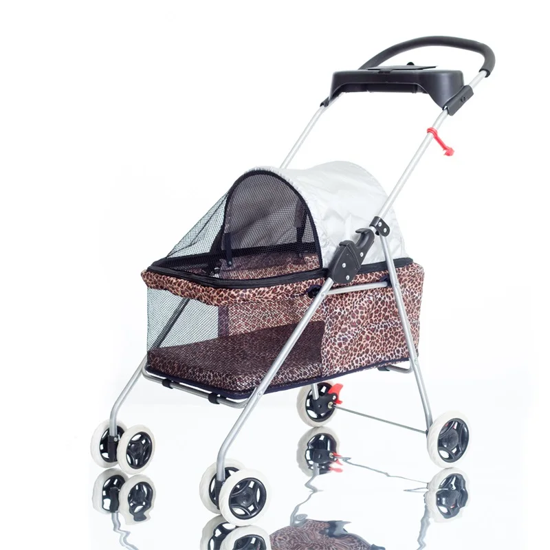 

Pet Dog Cart Walking The Dog Pet Car Mini Foldable Easy To Carry Teddy Dog Cat Four-wheeled Cart Outdoor Travel Strong Durable