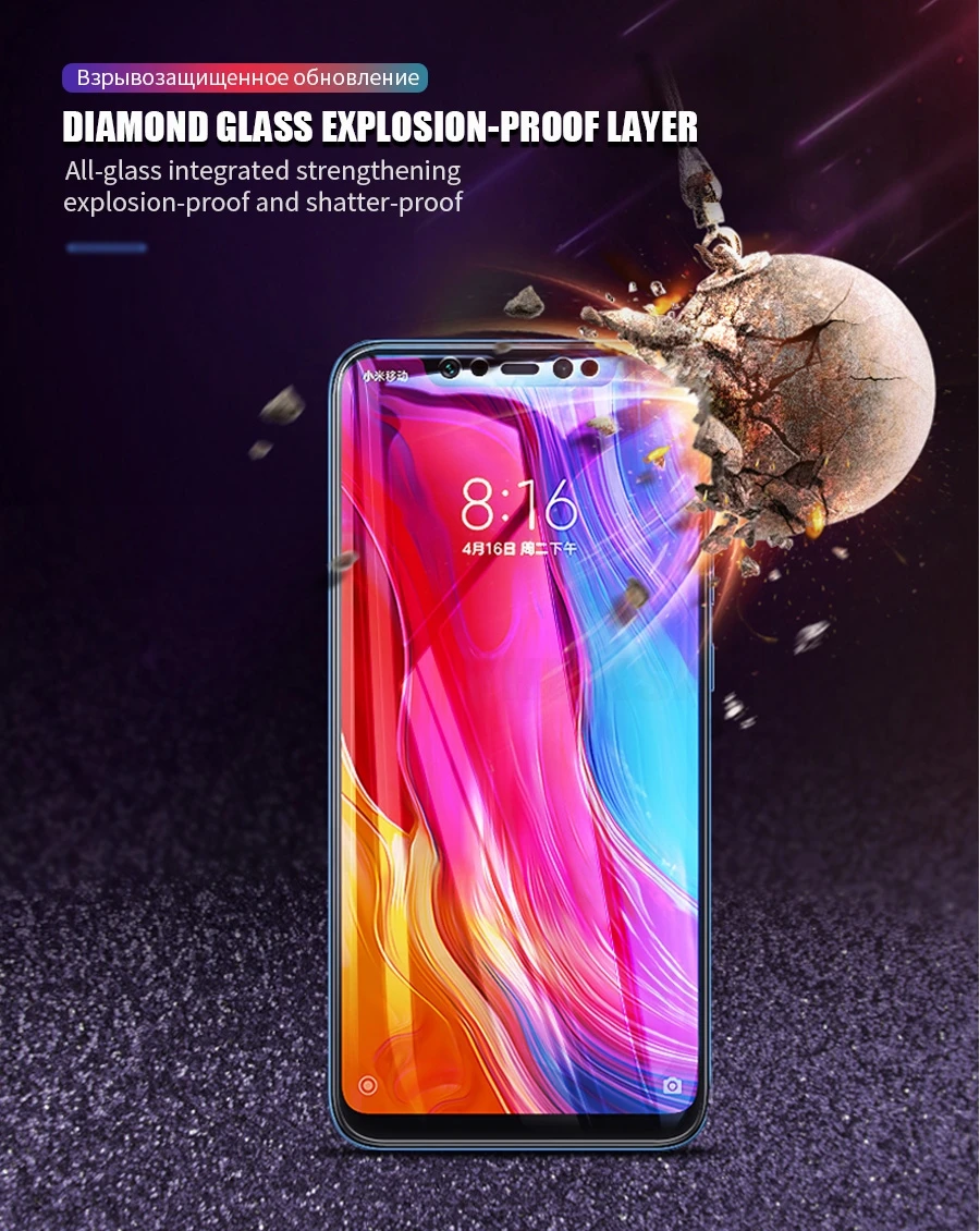 mobile screen guard 100D Safety Protection Glass For Xiaomi Mi 8 SE 6 6X A2 Lite Mi8 Pro Tempered Screen Protector For Mi Mix 2 2S Max 2 3 Glas Film mobile tempered glass