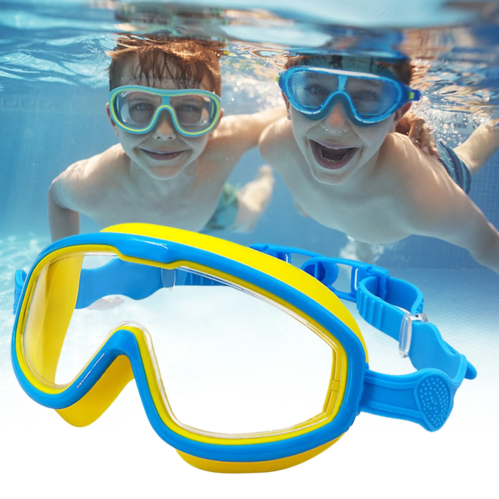 Gafas de natación antiniebla para niños y niñas, equipo de natación con vista panorámica, antiniebla, Anti-UV, para buceo y deportes al aire libre
