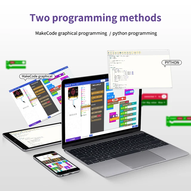 Yahboom Microbit V2 Robot DIY Assembled Electronic Sensor Kit Blocks Programmable Toy DIY STEM Education For Kids Children Gifts 5