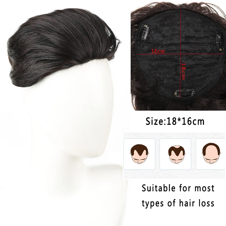 LUPU Short Synthetic Replacement Hair Extension Piece Fringe Top Closures Hairpins For Men Baldness Clip In Natural Fringe Hair