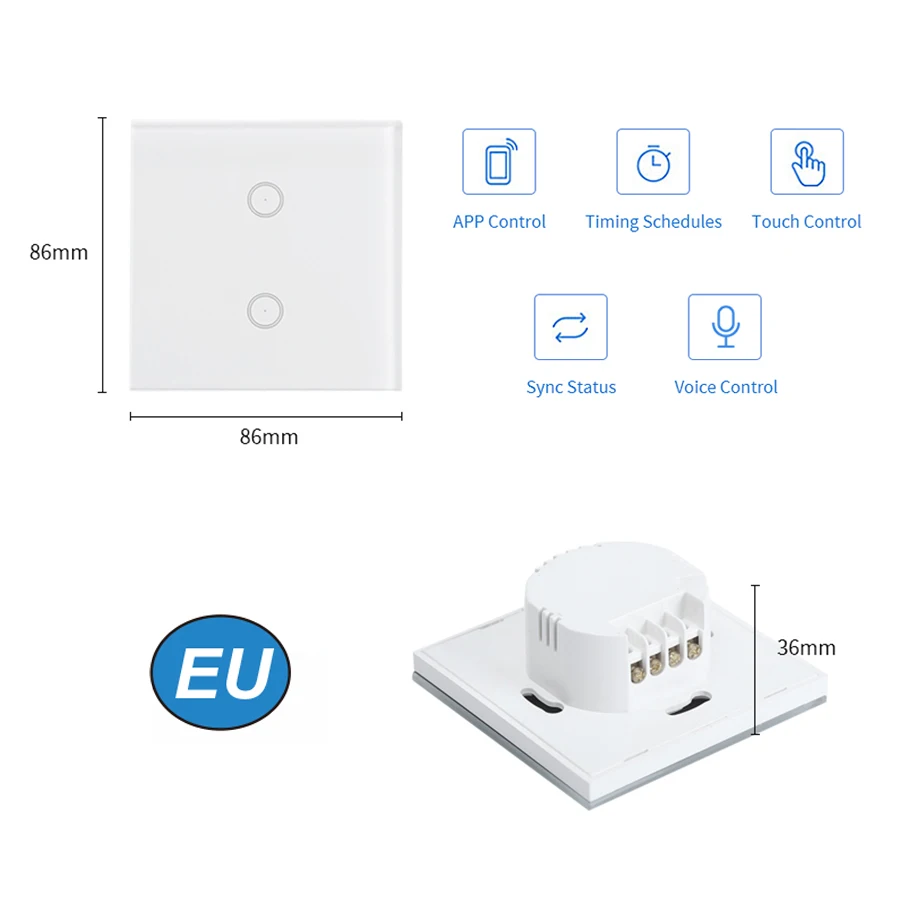 Минимальный стандарт ЕС WiFi сенсорный переключатель умный пульт дистанционного управления Интеллектуальный переключатель настенный прерыватель приложение удаленный Многофункциональный голосовой