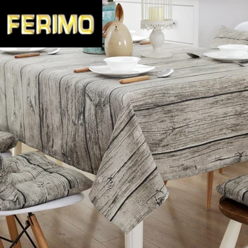 

Europe Classic Wood Grain Tablecloth Cotton Linen Square Rectangle Striped Table Cloth Retro Table Cover Free Shipping