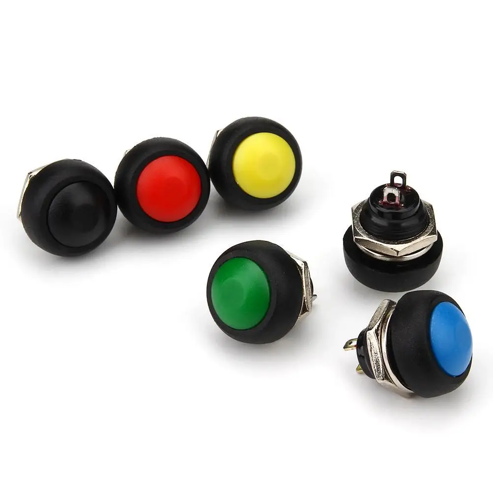 10PCS Yellow 12mm Waterproof momentary Push button Switch Mini Round Switch